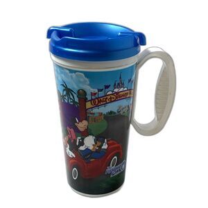 VTG Disney World Resort Parks Rapid Fill Refillable Blue Mug Cup Lid Travel